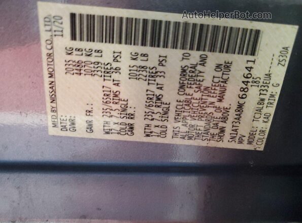5N1AT3AA8MC684641 2021 NISSAN ROGUE  