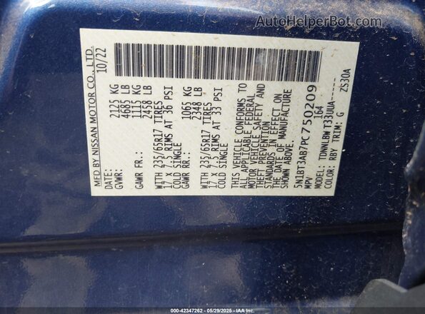 5N1BT3AB7PC750209 2023 NISSAN ROGUE Blue Engine compartment view