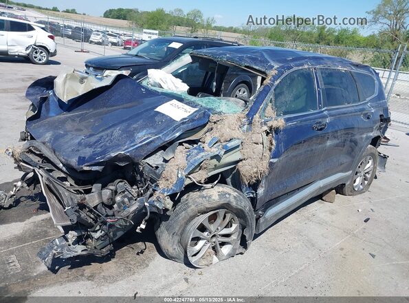 5NMS23AD0LH165119 2020 HYUNDAI SANTA FE Blue Առջևի ձախ երեք քառորդ տեսարան