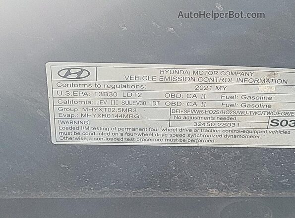 5NMS6DAJ6MH368355 2021 HYUNDAI SANTA FE  Вид салона спереди