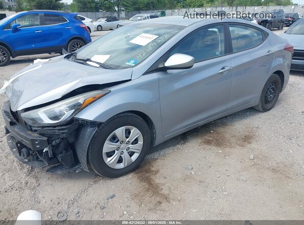 5NPDH4AE6GH785777 2016 HYUNDAI ELANTRA Silver წინა მარცხენა ხედი სამი მეოთხედიდან