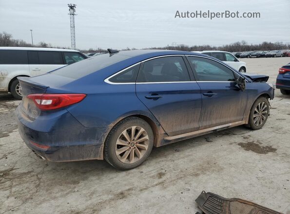 5NPE34AF7HH483511 2017 HYUNDAI SONATA Blue Задня права чверть
