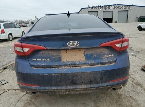 5NPE34AF7HH483511 2017 HYUNDAI SONATA Blue Вид ззаду
