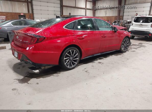 5NPEH4J27LH006214 2020 HYUNDAI SONATA Red Задня права чверть
