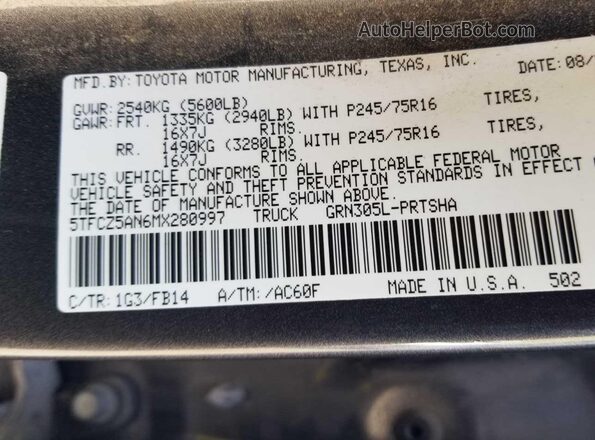 5TFCZ5AN6MX280997 2021 TOYOTA LE  