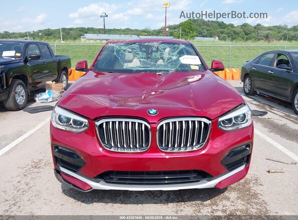 5UX2V1C03L9D10432 2020 BMW X4 Burgundy Widok zestawu wskaźników