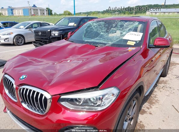 5UX2V1C03L9D10432 2020 BMW X4 Burgundy Widok z przodu