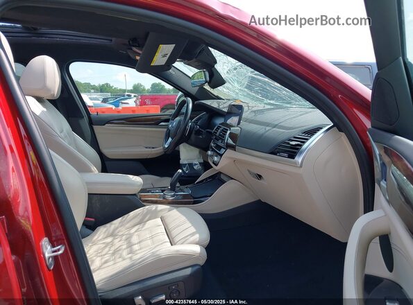 5UX2V1C03L9D10432 2020 BMW X4 Burgundy Widok wnętrza z przodu