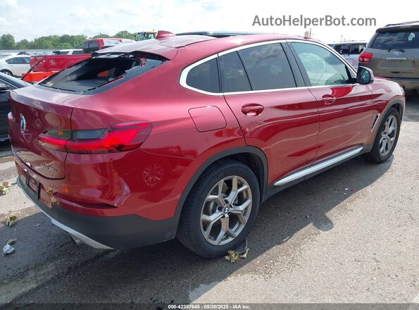 5UX2V1C03L9D10432 2020 BMW X4 Burgundy Tył prawy