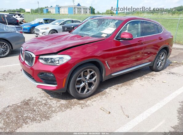 5UX2V1C03L9D10432 2020 BMW X4 Burgundy Przód lewy