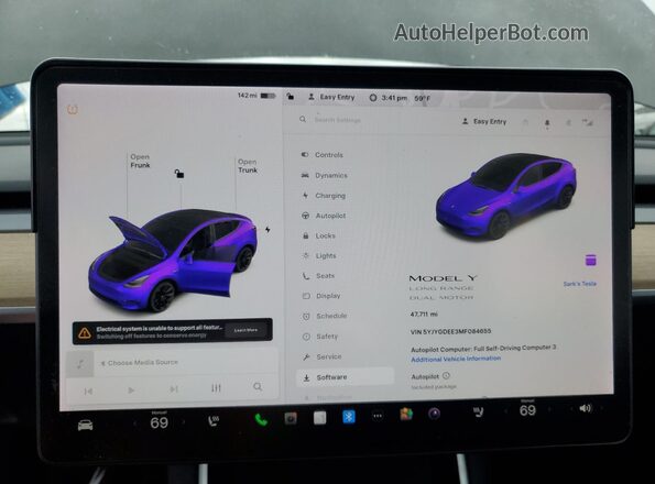 5YJYGDEE3MF084655 2021 TESLA MODEL Black Widok zestawu wskaźników