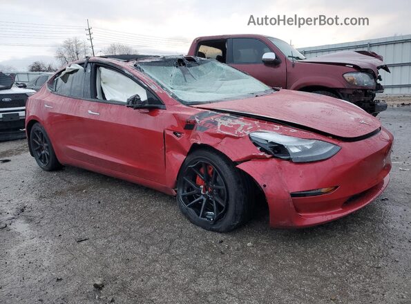5YJ3E1EA6MF922723 2021 TESLA MODEL Red 