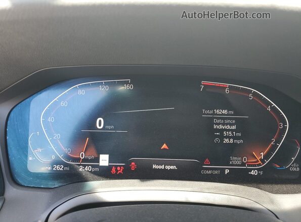3MW5R7J04M8B98304 2021 BMW 3 SERIES White Սարքավորումների վահանակի տեսք