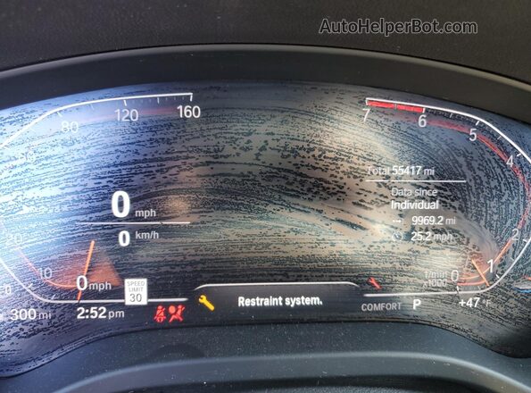 5UX2V1C08M9F44695 2021 BMW X4 White Widok zestawu wskaźników