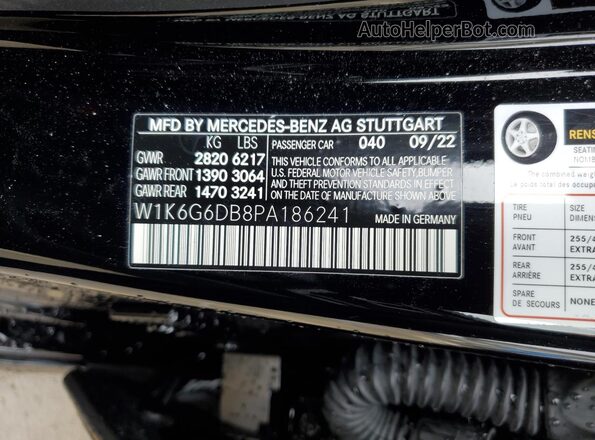 W1K6G6DB8PA186241 2023 MERCEDES-BENZ S Black 