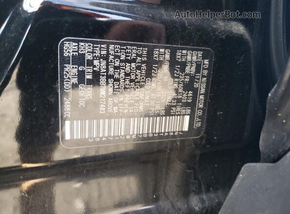 JN8AT3BB7MW217483 2021 NISSAN ROGUE Black VIN կոդի պիտակի տեսք