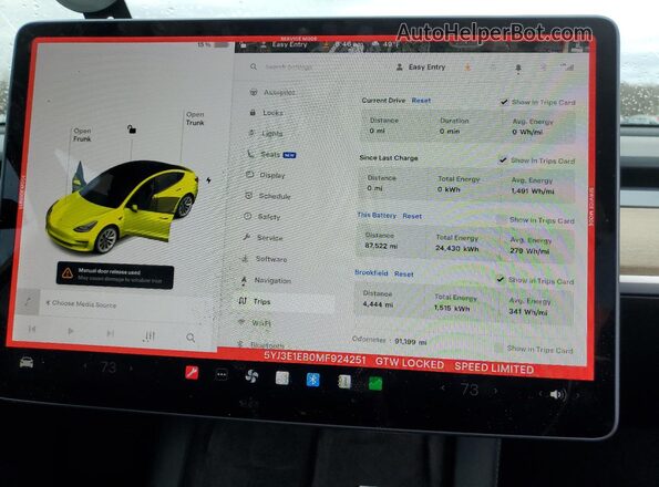 5YJ3E1EB0MF924251 2021 TESLA MODEL Two Tone Vista del cuadro de instrumentos