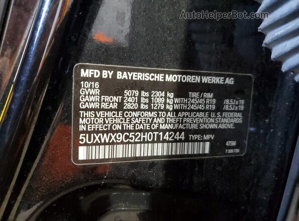 5UXWX9C52H0T14244 2017 BMW X3 Black 