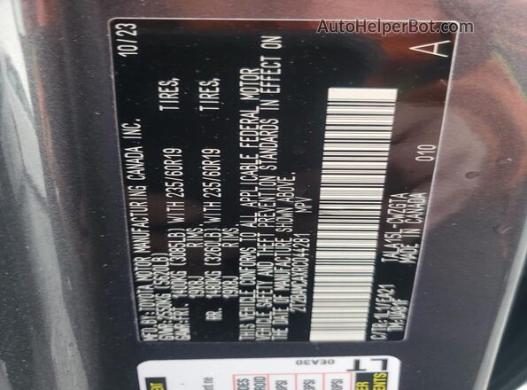 2T2BAMCAXRC044281 2024 LEXUS RX Gray Vista de la etiqueta del VIN