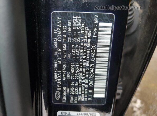 KM8J2CA42LU248020 2020 HYUNDAI TUCSON Black 