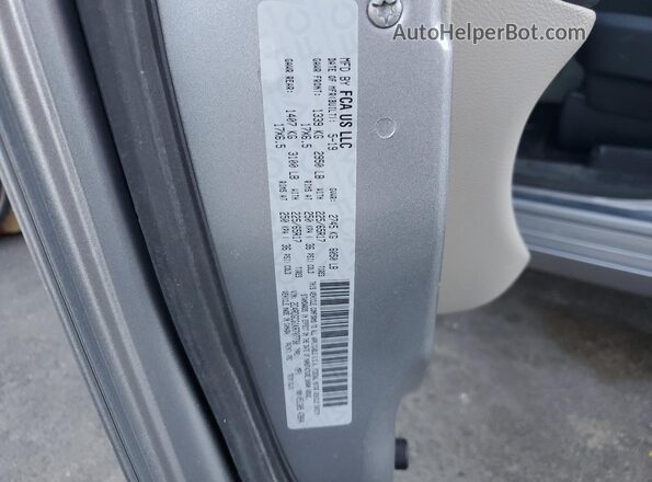 2C4RDGCG1KR707730 2019 DODGE GRAND Silver Vista de la etiqueta del VIN