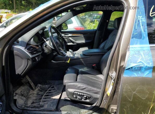 5UXKU2C30H0N85574 2017 BMW X6 Brown წინა სალონის ხედი