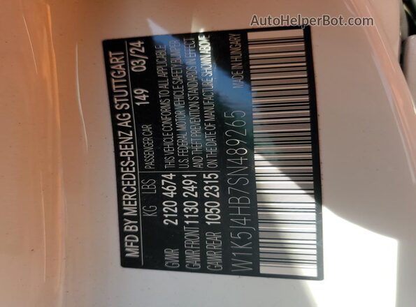 W1K5J4HB7SN489265 2025 MERCEDES-BENZ CLA-CLASS White 