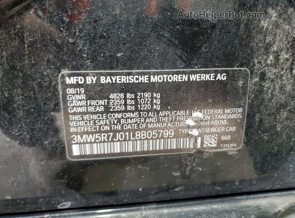 3MW5R7J01L8B05799 2020 BMW 7 SERIES Black Вид підкапотного простору