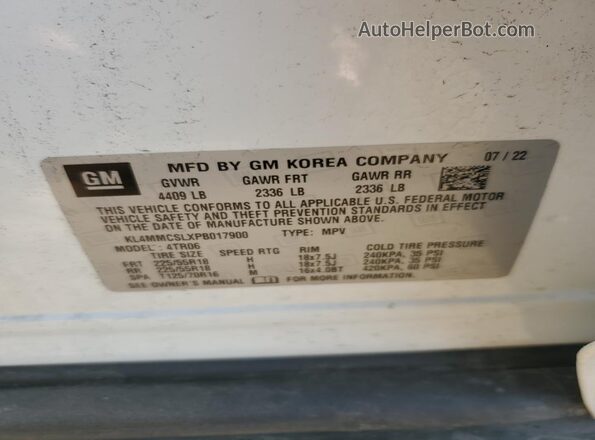 KL4MMCSLXPB017900 2023 BUICK ENCORE White 360 interior view