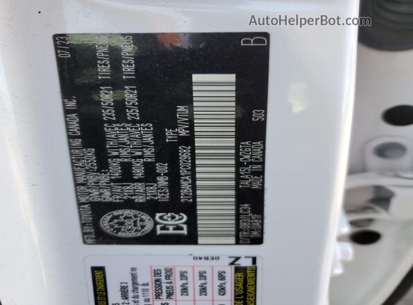 2T2BAMCA1PC029682 2023 LEXUS RX White 