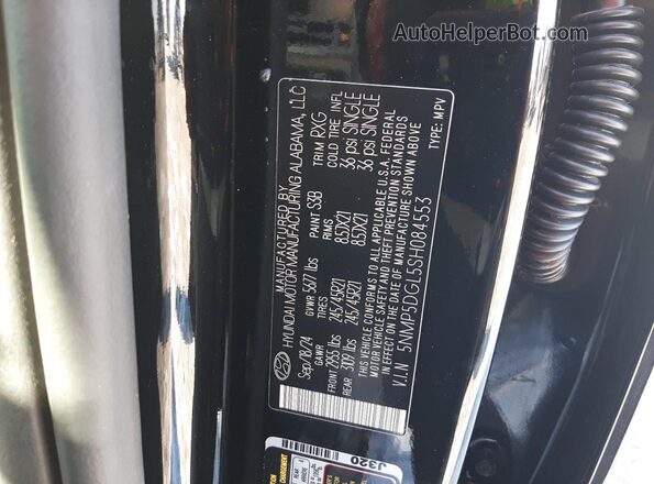 5NMP5DGL5SH084553 2025 HYUNDAI SANTA FE CALLIGRAPHY Black Vista interior de 360 grados