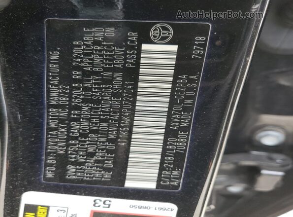 4T1K61AK4PU727041 2023 TOYOTA CAMRY Угольный 