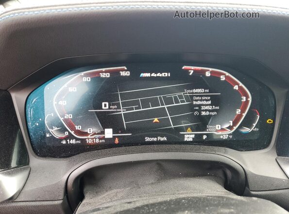 WBA13AR04NCJ02389 2022 BMW M4 Gray Vista del cuadro de instrumentos