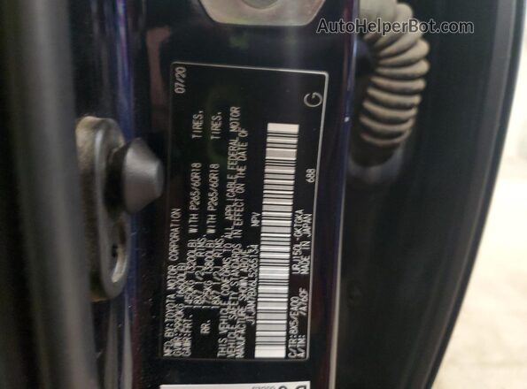 JTJAM7BX6L5265134 2020 LEXUS GX Blue Widok naklejki z numerem VIN