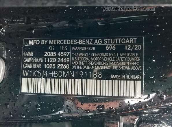 W1K5J4HB0MN191188 2021 MERCEDES-BENZ CLA-CLASS Black 