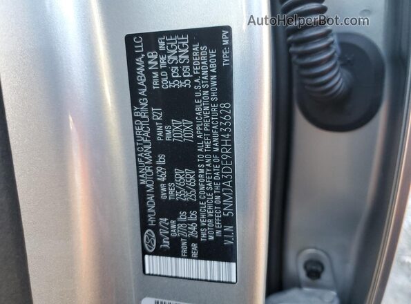 5NMJA3DE9RH433628 2024 HYUNDAI TUCSON Silver 