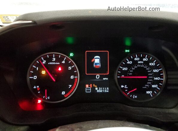JF1VBAL69N9006698 2022 SUBARU WRX Угольный Вид щитка приборов
