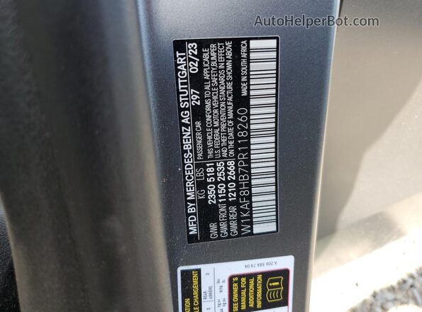 W1KAF8HB7PR118260 2023 MERCEDES-BENZ C Gray 