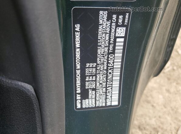 WBA63AT01NCK16400 2022 BMW M4 Green Вид підкапотного простору
