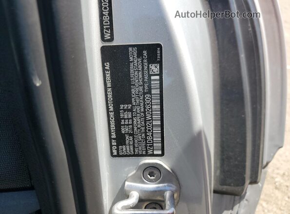 WZ1DB4C02LW026309 2020 TOYOTA SUPRA Silver VIN կոդի պիտակի տեսք