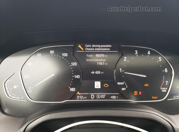 3MW5R7J09M8B66030 2021 BMW 3 SERIES White Instrument cluster view