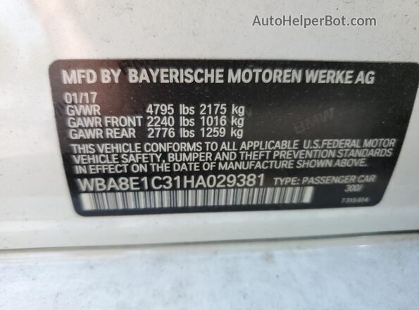 WBA8E1C31HA029381 2017 BMW OTHER White 