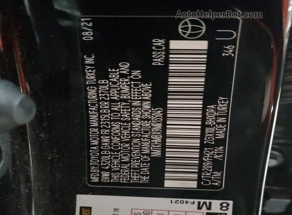 NMTKHMBX9MR135045 2021 TOYOTA LE Black Սալոնի 360 աստիճան տեսք