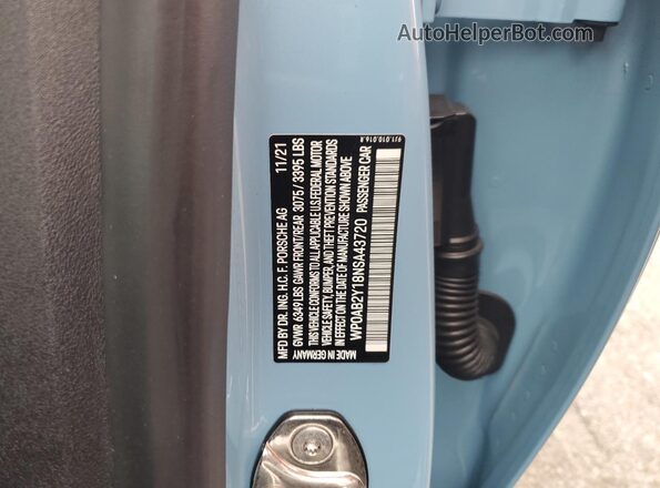 WP0AB2Y18NSA43720 2022 PORSCHE TAYCAN Blue Вид підкапотного простору