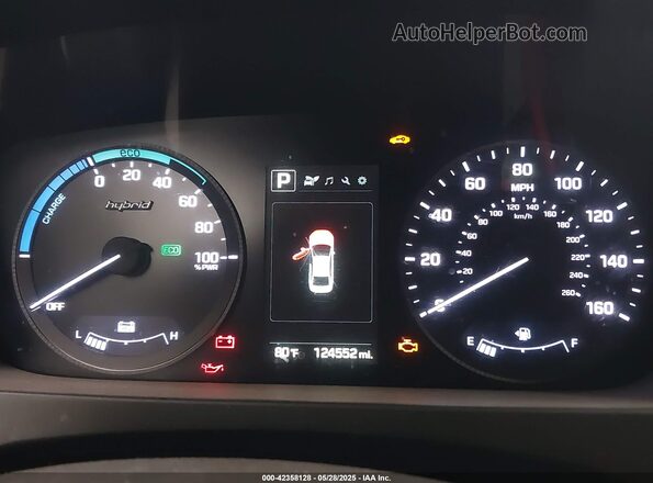 KMHE24L10GA009146 2016 HYUNDAI SONATA HYBRID Silver უკანა სავარძლების ხედი