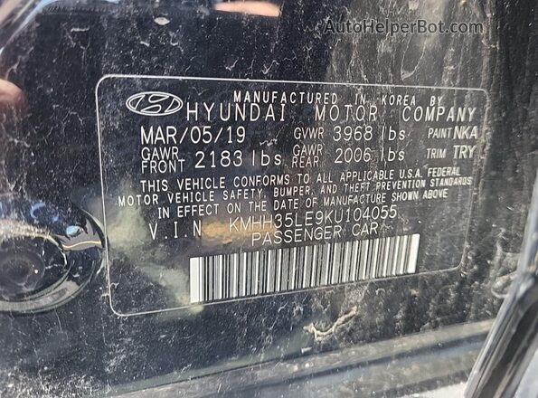 KMHH35LE9KU104055 2019 HYUNDAI ELANTRA GT  