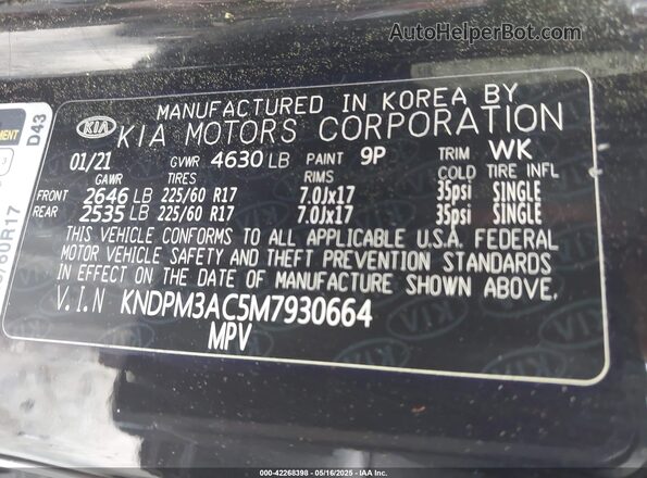 KNDPM3AC5M7930664 2021 KIA SPORTAGE Black Շարժիչի բաժամունքի տեսք