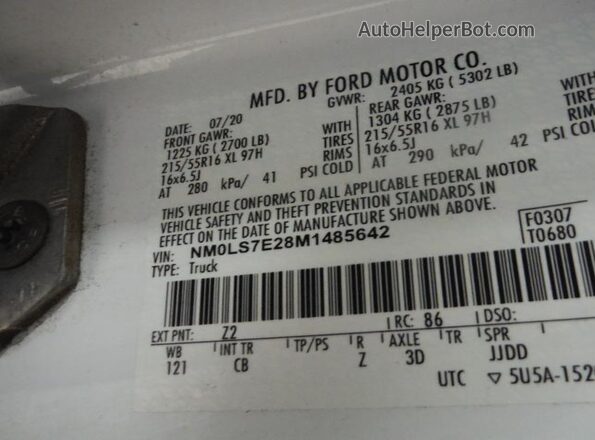 NM0LS7E28M1485642 2021 FORD TRANSIT CONNECT  Rear view