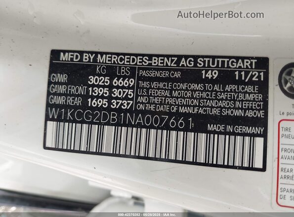 W1KCG2DB1NA007661 2022 MERCEDES-BENZ EQS 450+ Белый Вид подкапотного пространства