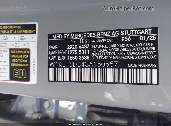 W1KLF6DB4SA150657 2025 MERCEDES-BENZ E Gray Widok komory silnika